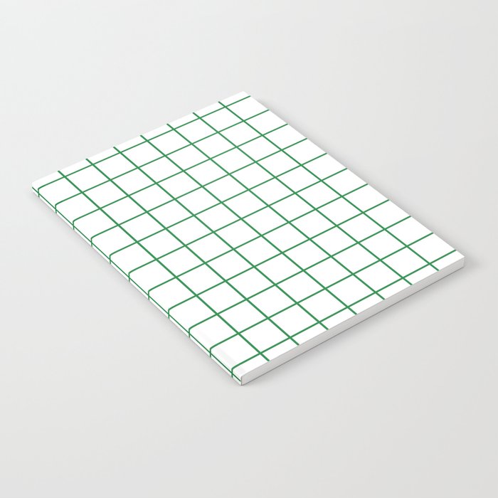 Grid Lines Green and White Geometric Pattern Notebook Gallery Image 1