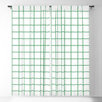 Grid Lines Green and White Geometric Pattern Window Curtain Gallery Image 5