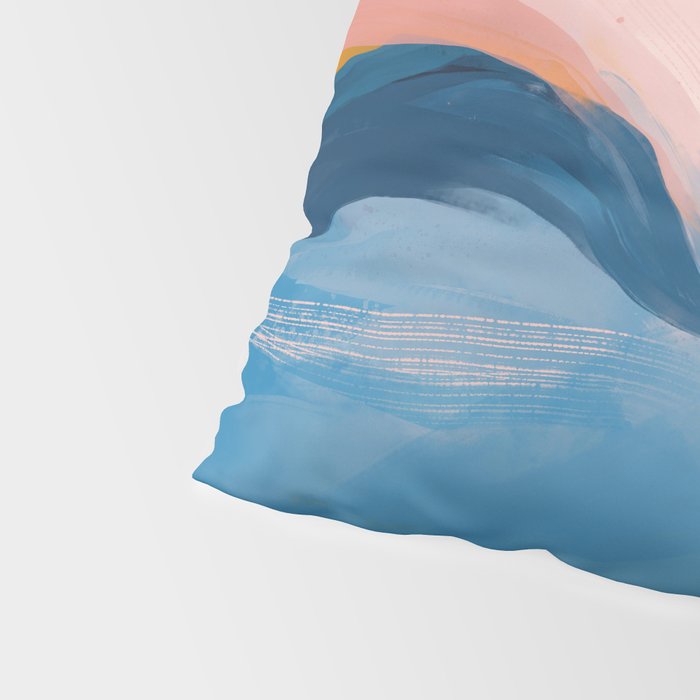 Pink and Blue Abstract Art Ocean and Sunrise Pillow Sham Gallery Image 4