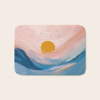 Pink and Blue Abstract Art Ocean and Sunrise Bath Mat Gallery Image 1