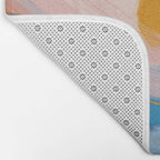 Pink and Blue Abstract Art Ocean and Sunrise Bath Mat Gallery Image 2
