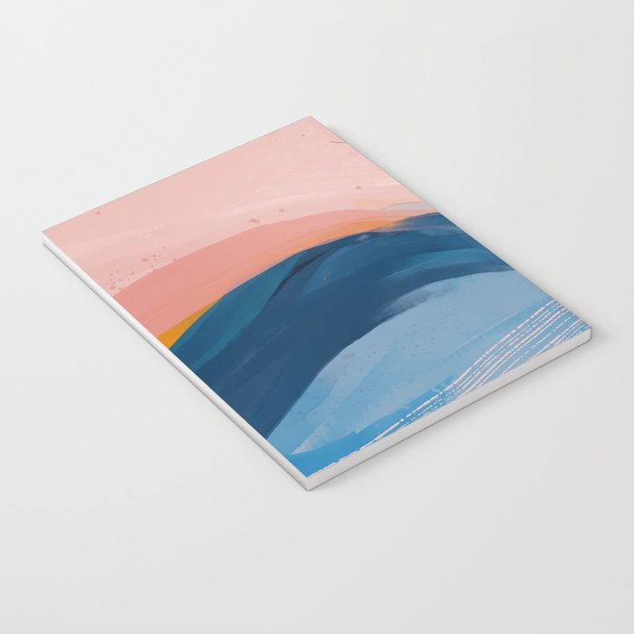 Pink and Blue Abstract Art Ocean and Sunrise Notebook Gallery Image 3