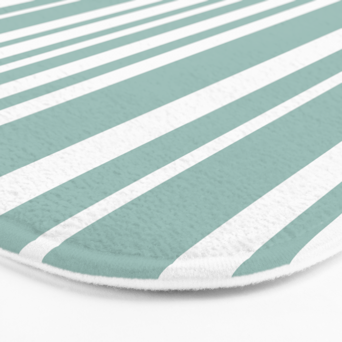 Classic Stripes XXXVII - Sage Green Bath Mat Gallery Image 3