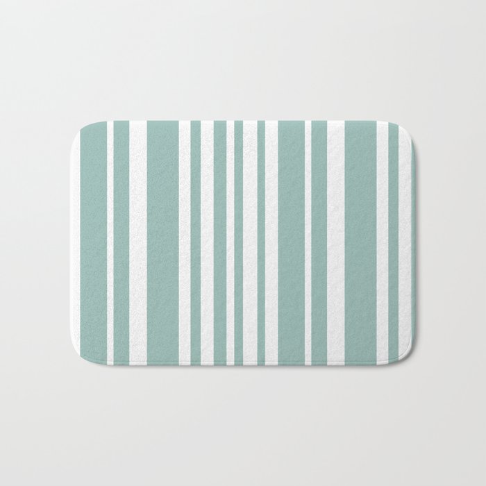 Classic Stripes XXXVII - Sage Green Bath Mat Gallery Image 1