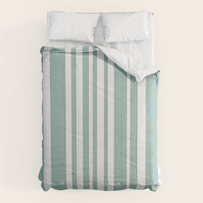 Classic Stripes XXXVII - Sage Green Comforter Gallery Image 1