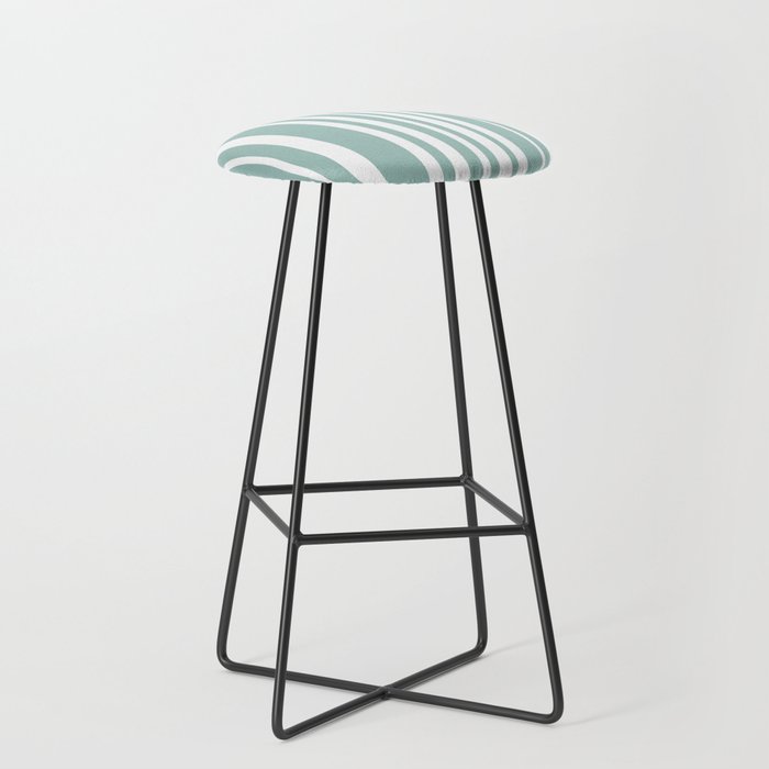 Classic Stripes XXXVII - Sage Green Stool Gallery Image 1
