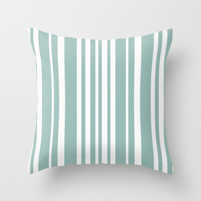 Classic Stripes XXXVII - Sage Green Throw Pillow Gallery Image 6