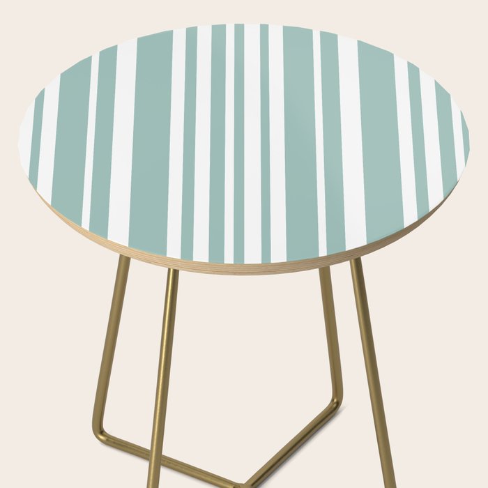 Classic Stripes XXXVII - Sage Green Side Table Gallery Image 2