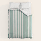 Classic Stripes XXXVII - Sage Green Duvet Cover Gallery Image 6