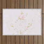 Parisian Shabby Chic Roses Vintage Wallpaper  Outdoor Rug Gallery Image 1