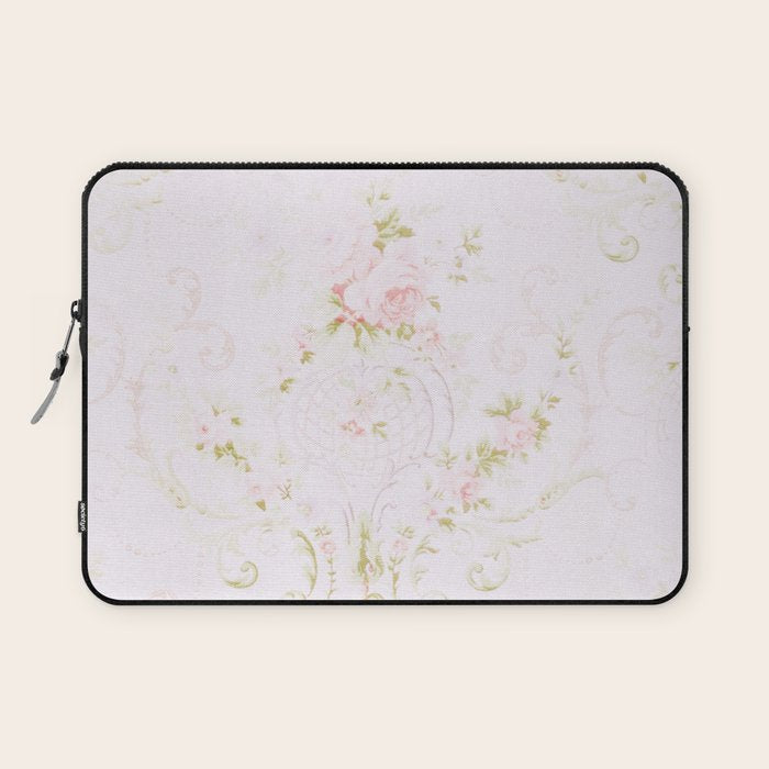 Parisian Shabby Chic Roses Vintage Wallpaper  Laptop Sleeve Gallery Image 1