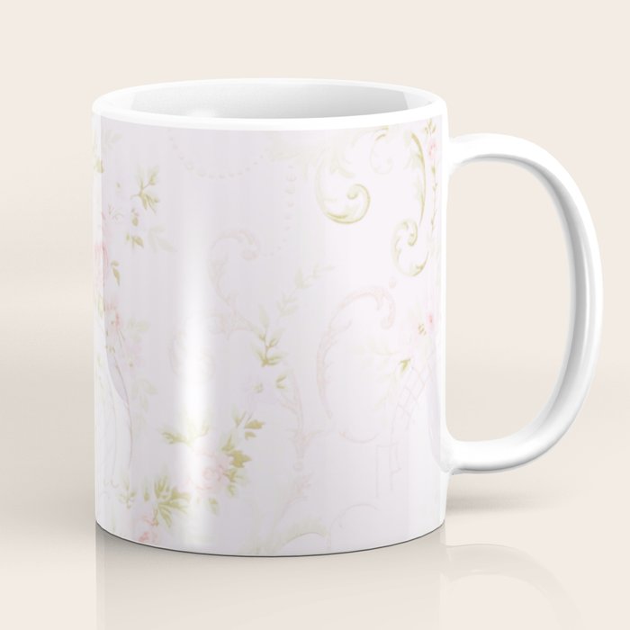 Parisian Shabby Chic Roses Vintage Wallpaper  Coffee Mug Gallery Image 1
