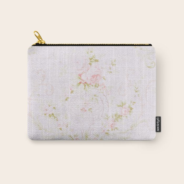 Parisian Shabby Chic Roses Vintage Wallpaper  Carry All Pouch Gallery Image 1