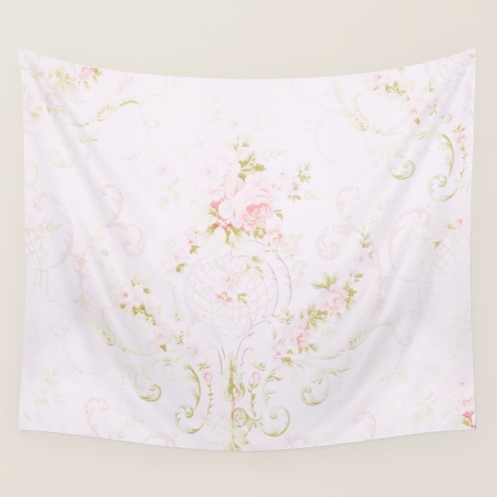 Parisian Shabby Chic Roses Vintage Wallpaper  Wall Tapestry Gallery Image 4
