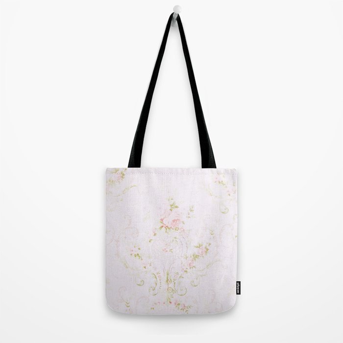 Parisian Shabby Chic Roses Vintage Wallpaper  Tote Bag Gallery Image 2