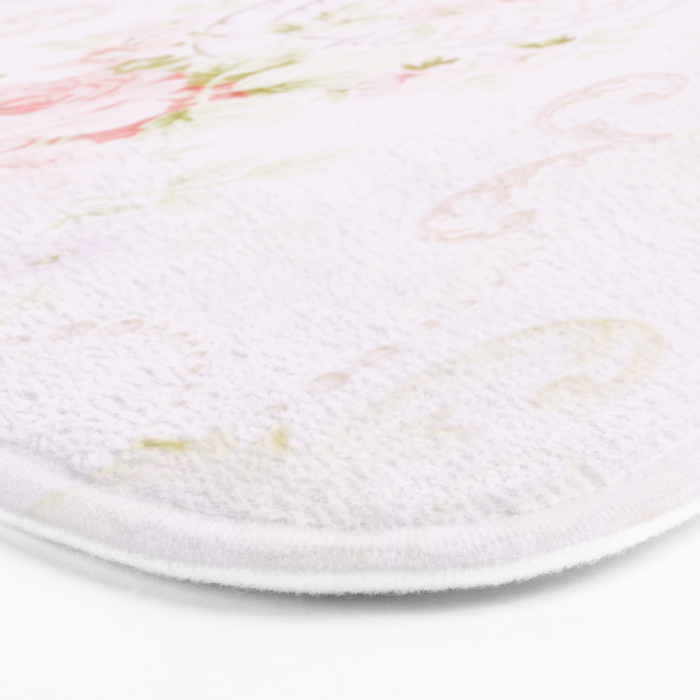 Parisian Shabby Chic Roses Vintage Wallpaper  Bath Mat Gallery Image 3
