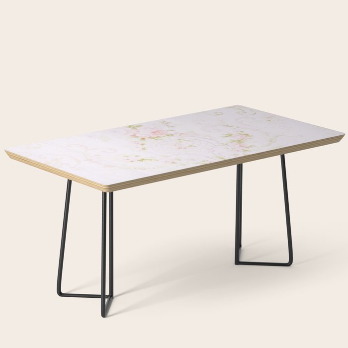 Parisian Shabby Chic Roses Vintage Wallpaper  Coffee Table Gallery Image 1