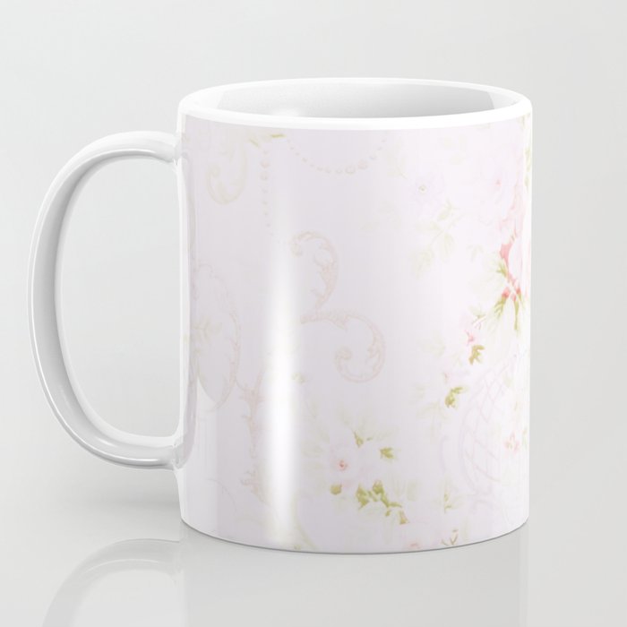 Parisian Shabby Chic Roses Vintage Wallpaper  Coffee Mug Gallery Image 3