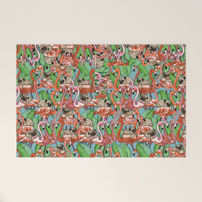 Flamingo Party Welcome Mat Gallery Image 1