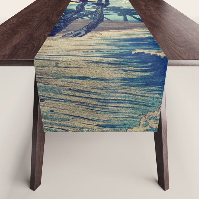 Late swimming after the floods in Hainsay Table Runner Gallery Image 1