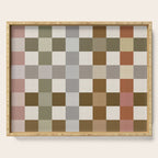 Harvest 2025 Cozy Autumn Plaid Rustic Fall Checkered Pattern Earthy Serving Tray Gallery Image 1