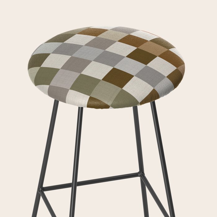 Harvest 2025 Cozy Autumn Plaid Rustic Fall Checkered Pattern Earthy Stool Gallery Image 2
