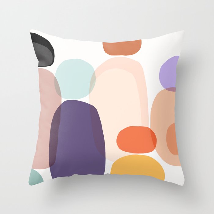Family Portrait Contemporary Abstract Shapes Throw Pillow Gallery Image 6