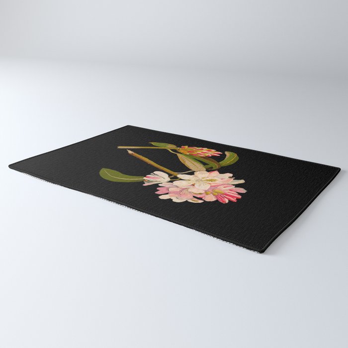 Rhododendron Maximum  by Mary Delany Paper Collage Floral Flower Botanical Paper Mosaic Vintage Scientific Plant Anatomy Rug Gallery Image 3