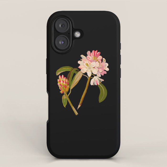 Rhododendron Maximum  by Mary Delany Paper Collage Floral Flower Botanical Paper Mosaic Vintage Scientific Plant Anatomy iPhone Case Gallery Image 1