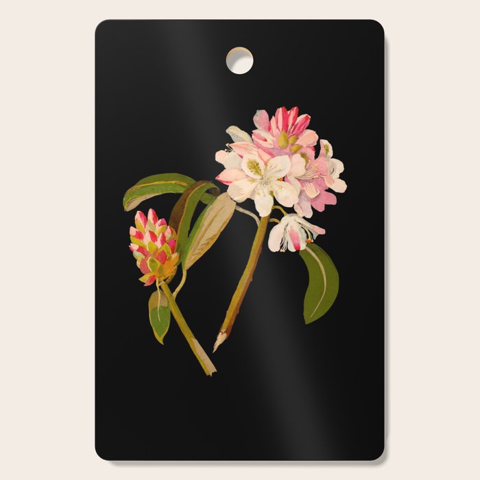 Rhododendron Maximum  by Mary Delany Paper Collage Floral Flower Botanical Paper Mosaic Vintage Scientific Plant Anatomy Cutting Board Gallery Image 1