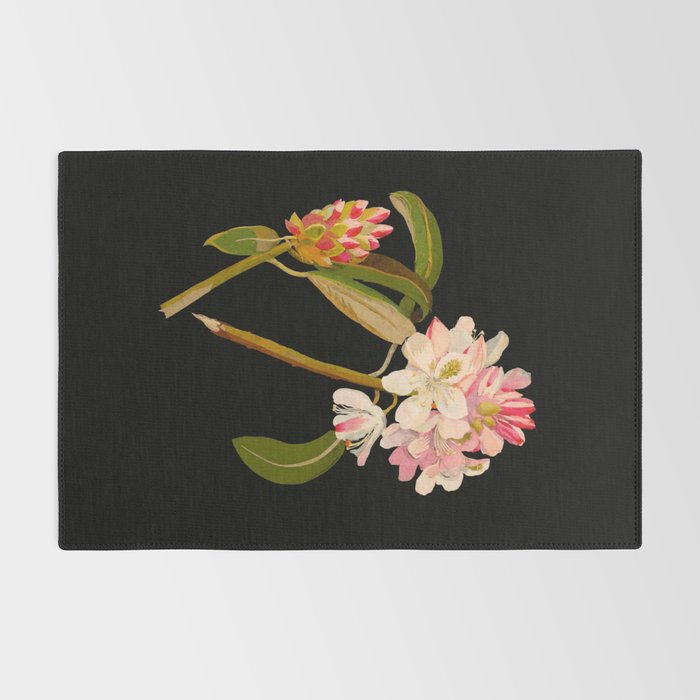 Rhododendron Maximum  by Mary Delany Paper Collage Floral Flower Botanical Paper Mosaic Vintage Scientific Plant Anatomy Rug Gallery Image 2