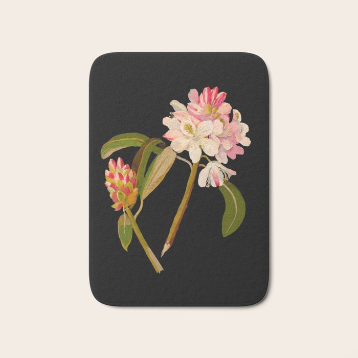 Rhododendron Maximum  by Mary Delany Paper Collage Floral Flower Botanical Paper Mosaic Vintage Scientific Plant Anatomy Bath Mat Gallery Image 1