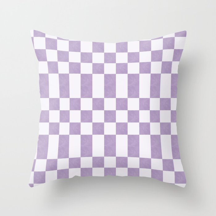 Lilac and white checkered Throw Pillow Gallery Image 6