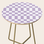 Lilac and white checkered Side Table Gallery Image 2