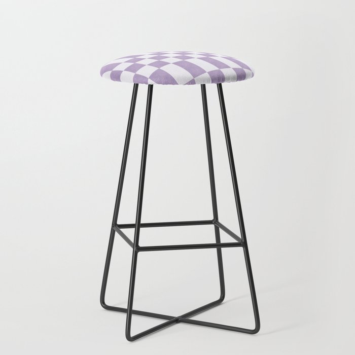 Lilac and white checkered Stool Gallery Image 1