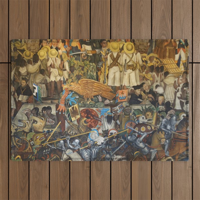 Diego Rivera Murals of the National Palace II Outdoor Rug Gallery Image 1