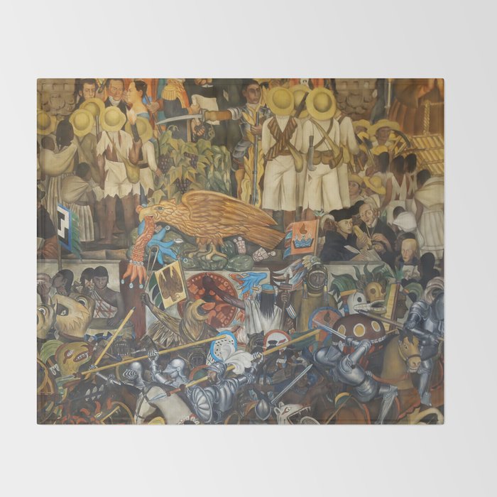 Diego Rivera Murals of the National Palace II Throw Blanket Gallery Image 2