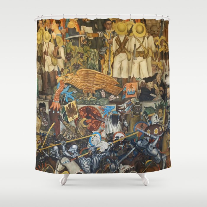 Diego Rivera Murals of the National Palace II Shower Curtain Gallery Image 1