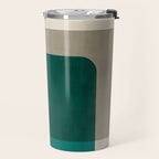 Orange Teal MCM Modern Minimalism Artwork Travel Mug Gallery Image 2