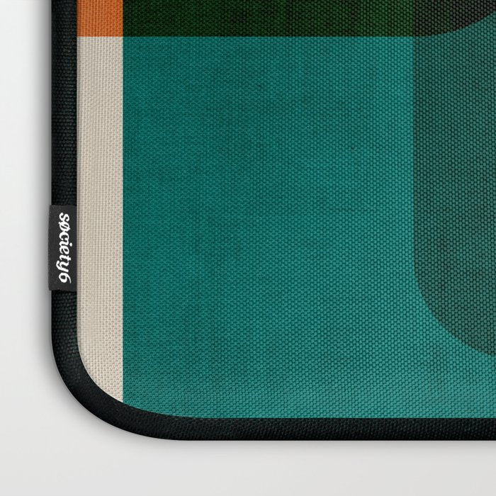 Orange Teal MCM Modern Minimalism Artwork Laptop Sleeve Gallery Image 3