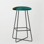 Orange Teal MCM Modern Minimalism Artwork Stool Gallery Image 1