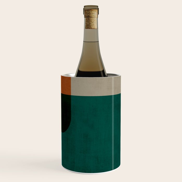 Orange Teal MCM Modern Minimalism Artwork Wine Chiller Gallery Image 1