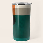 Orange Teal MCM Modern Minimalism Artwork Travel Mug Gallery Image 1
