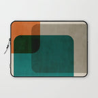 Orange Teal MCM Modern Minimalism Artwork Laptop Sleeve Gallery Image 1