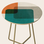 Orange Teal MCM Modern Minimalism Artwork Side Table Gallery Image 2