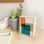 Orange Teal MCM Modern Minimalism Artwork Mini Art Print Gallery Image 2