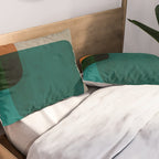 Orange Teal MCM Modern Minimalism Artwork Pillow Sham Gallery Image 2