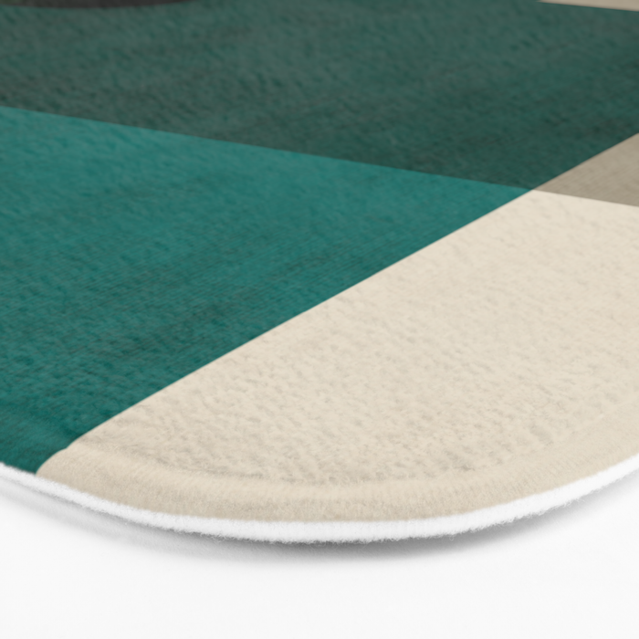 Orange Teal MCM Modern Minimalism Artwork Bath Mat Gallery Image 3