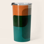 Orange Teal MCM Modern Minimalism Artwork Travel Mug Gallery Image 3