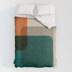 Orange Teal MCM Modern Minimalism Artwork Duvet Cover Gallery Image 6